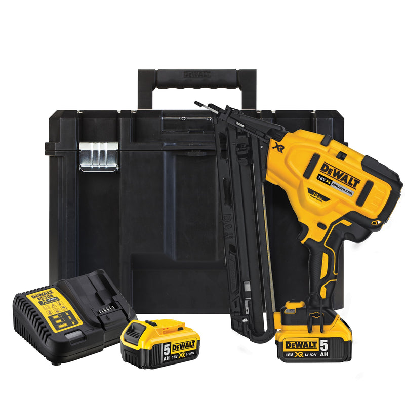 Dewalt (DCN650P2-QW) 18V XR Brushless 15Ga Second Fix Nailer - 2 x 5Ah