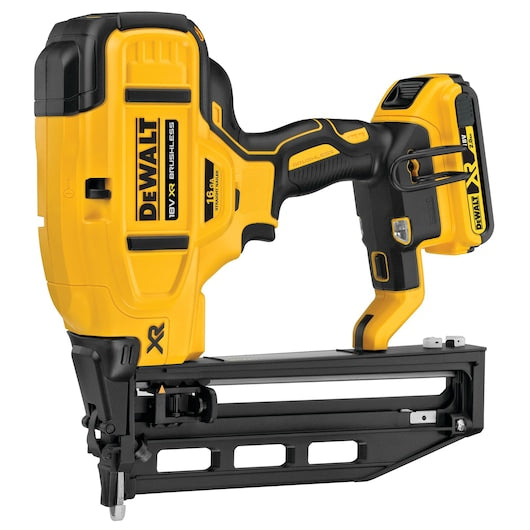 Pregador pneumático reto Dewalt (DCN662D2-QW) 18V XR® sem escovas, calibre 16, para fixação de segunda linha - 2 x 2 Ah