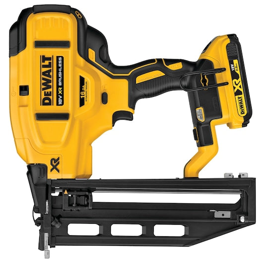 Pregador pneumático reto Dewalt (DCN662D2-QW) 18V XR® sem escovas, calibre 16, para fixação de segunda linha - 2 x 2 Ah