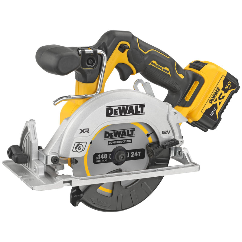 Sierra circular Dewalt (DCS512P2-QW) XR sin escobillas de 12 V y 140 mm - 2 x 5 Ah