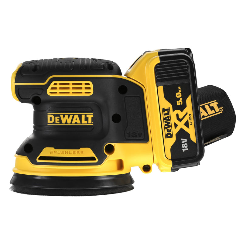 Lixadora orbital aleatória Dewalt (DCW210P2-QW) 18V XR sem escovas, 125 mm - 2 baterias de 5 Ah