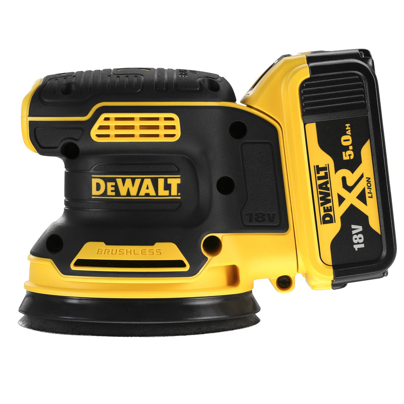 Lixadora orbital aleatória Dewalt (DCW210P2-QW) 18V XR sem escovas, 125 mm - 2 baterias de 5 Ah
