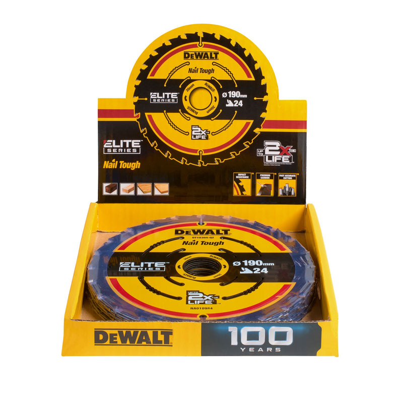 Dewalt (DT10402-QZ) ELITE SERIES 190x30mm 24T Circular Saw Blade in Display Tray