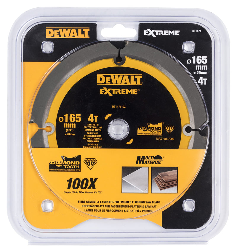 Dewalt (DT1471-QZ) EXTREME 165mm x 20mm 4T PCD Multi-Material Circular Saw Blade