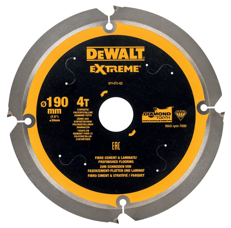 Dewalt (DT1472-QZ) EXTREME 190mm x 30mm 4T PCD Multi-Material Circular Saw Blade