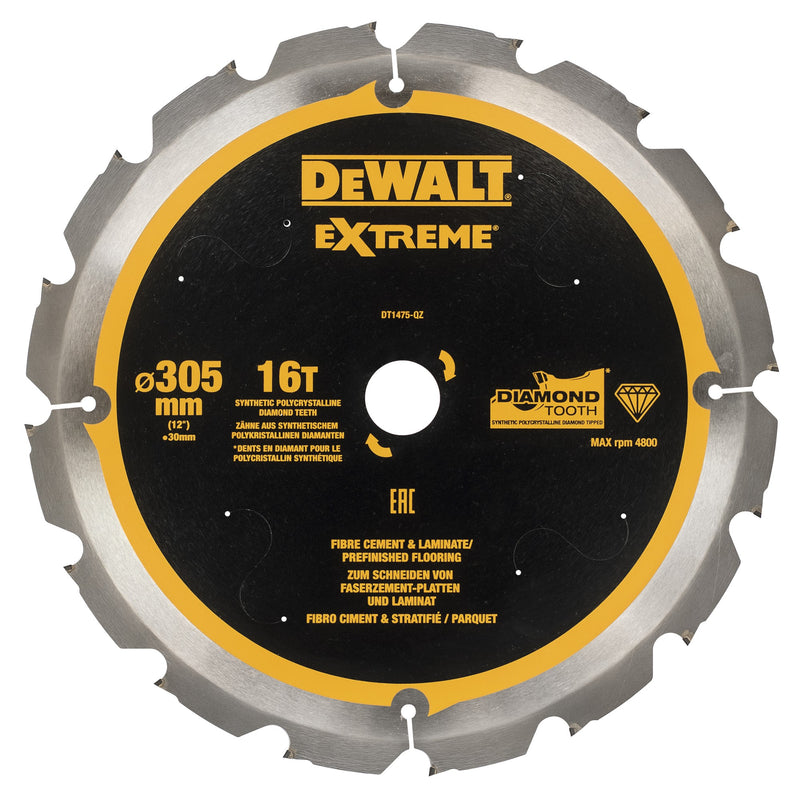 Lâmina de serra circular Dewalt (DT1475-QZ) EXTREME 305 mm x 30 mm 16T PCD para múltiplos materiais