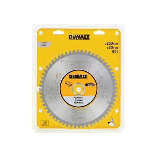 Dewalt (DT1915-QZ) Aluminium Cutting Circular Saw Blade 250mm 60T