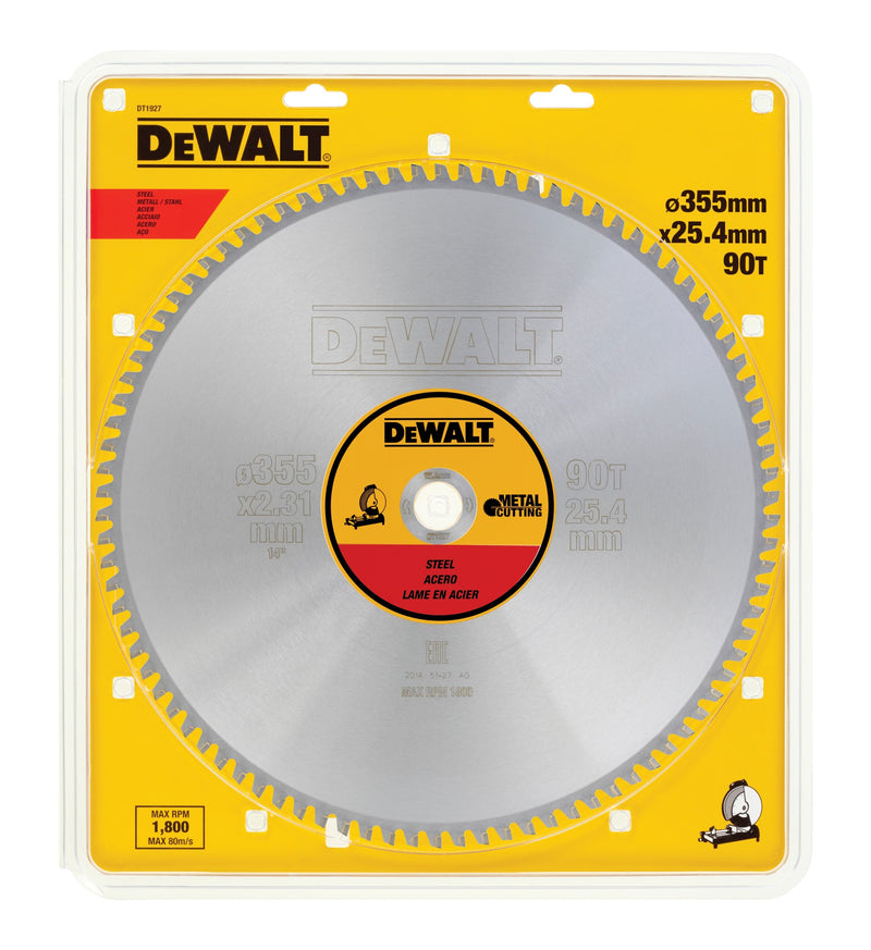 Dewalt (DT1927-QZ) 355mm x 25.4mm 90T Stainless Steel Circular Saw Blade
