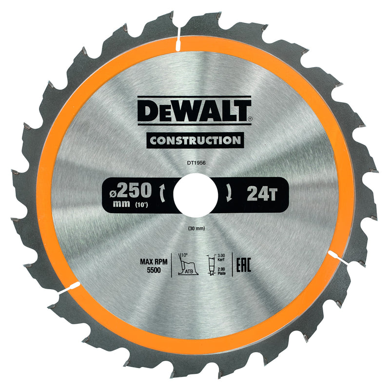 Dewalt (DT1956-QZ) 250mm x 30mm 24T Circular Saw Blade
