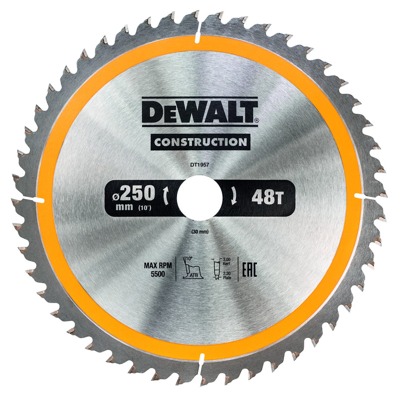 Dewalt (DT1957-QZ) 250mm x 30mm 48T Circular Saw Blade
