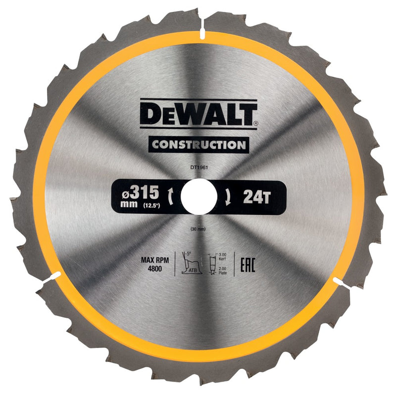 Dewalt (DT1961-QZ) 315mm x 30mm 24T Circular Saw Blade
