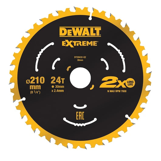 Serra circular Dewalt (DT20432-QZ) EXTREME® 210 mm x 30 mm com 24 dentes