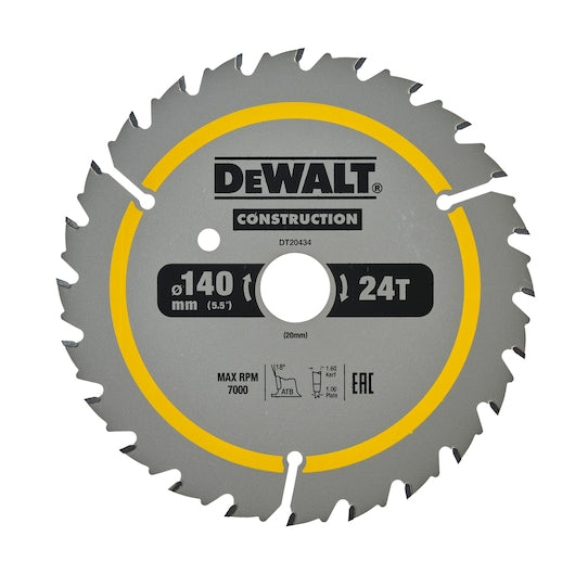 Lâmina de serra circular Dewalt (DT20434-QZ) 140x20mm 24 dentes