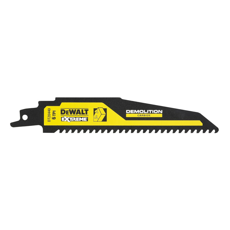 Dewalt (DT20440-QZ) EXTREME 152mm 6TPI Demolition Wood and Nails Carbide Reciprocating Blade