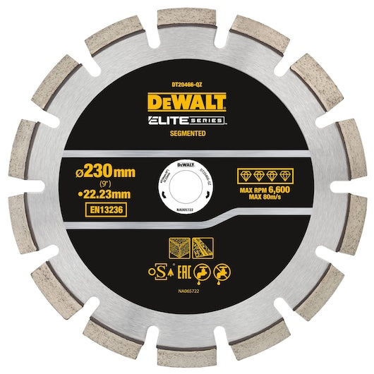 Disco diamantado segmentado para asfalto Dewalt (DT20466-QZ) ELITE SERIES 230 mm x 22,23 mm