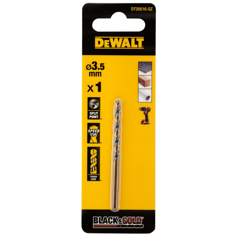Dewalt (DT20516-QZ) BLACK & GOLD 3.5mm HSS Drill Bit