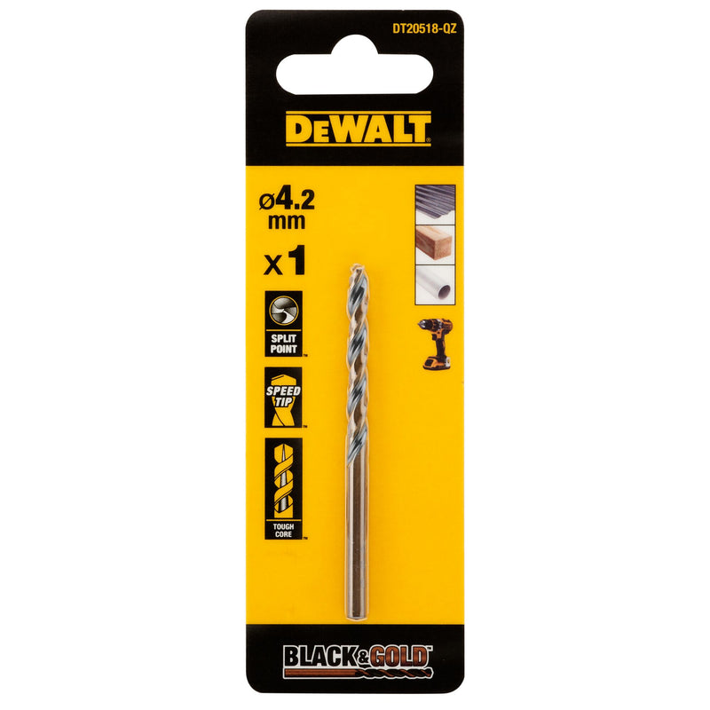 Dewalt (DT20518-QZ) BLACK & GOLD 4.2mm HSS Drill Bit