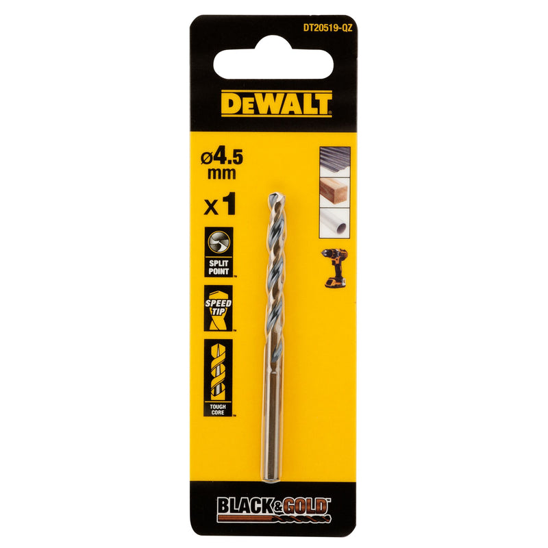 Dewalt (DT20519-QZ) BLACK & GOLD 4.5mm HSS Drill Bit