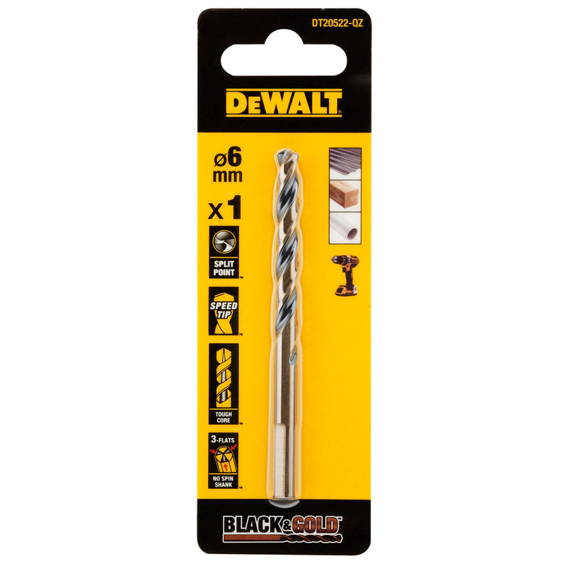 Dewalt (DT20523-QZ) BLACK & GOLD 6.5mm HSS Drill Bit