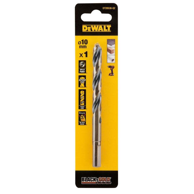 Dewalt (DT20530-QZ) BLACK & GOLD 10mm HSS Drill Bit