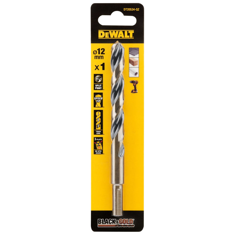 Dewalt (DT20534-QZ) BLACK & GOLD 12mm HSS Drill Bit