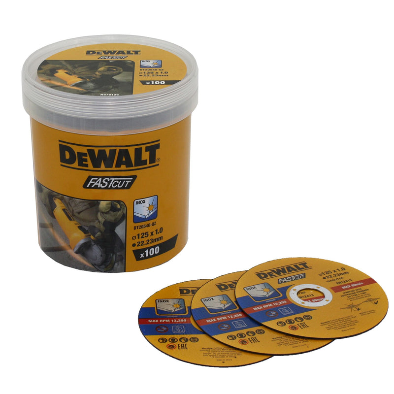 Dewalt (DT20540-QZ) 125mm x 1mm Bonded Abrasive Metal Cutting Disc (100 pcs.)