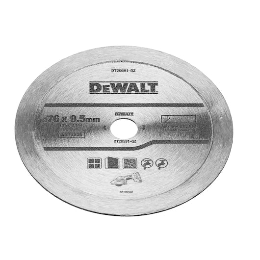 Disco diamantado contínuo Dewalt (DT20591-QZ) 76 mm x 9,5 mm para azulejos/cerâmica
