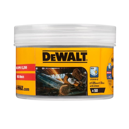 Disco de corte abrasivo para metal Dewalt (DT20598-QZ) de 125 mm (50 unidades)