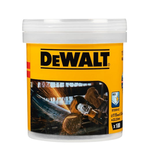 Disco de corte abrasivo para metal Dewalt (DT20599-QZ) 115 mm x 1 mm (100 unidades)