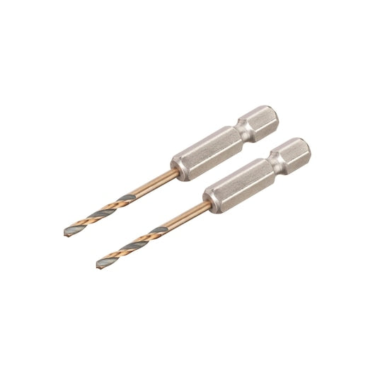 Broca de impacto Dewalt (DT20601-QZ) preta e dourada de 2,5 mm com encaixe hexagonal em aço rápido (2 unidades)