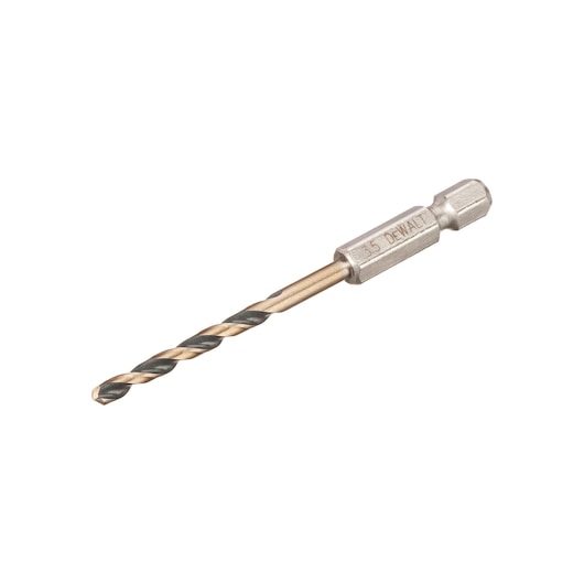 Broca de impacto Dewalt (DT20603-QZ) preta e dourada de 3,5 mm com encaixe hexagonal em aço rápido (HSS).
