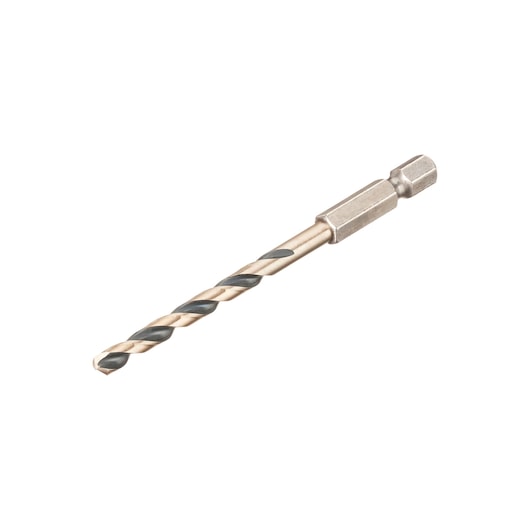 Broca de impacto Dewalt (DT20605-QZ) preta e dourada de 4,5 mm com encaixe hexagonal em aço rápido (HSS).