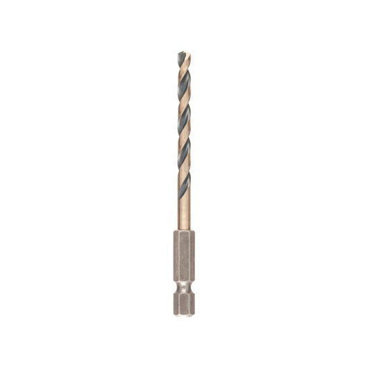 Broca de impacto Dewalt (DT20605-QZ) preta e dourada de 4,5 mm com encaixe hexagonal em aço rápido (HSS).