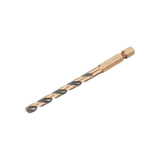 Broca de impacto Dewalt (DT20606-QZ) preta e dourada de 5 mm com encaixe hexagonal em aço rápido (HSS).