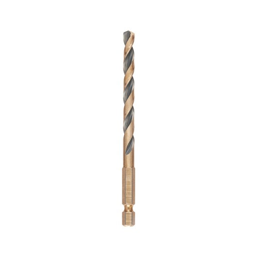 Broca de impacto Dewalt (DT20609-QZ) preta e dourada de 6,5 mm com encaixe hexagonal em aço rápido (HSS).