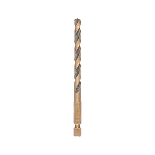 Broca de impacto Dewalt (DT20610-QZ) preta e dourada de 7 mm com encaixe hexagonal e cabo de aço rápido (HSS).
