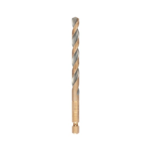 Broca de impacto Dewalt (DT20611-QZ) preta e dourada de 7,5 mm com encaixe hexagonal em aço rápido (HSS).