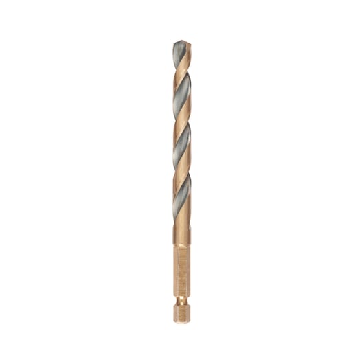 Broca de impacto Dewalt (DT20612-QZ) preta e dourada de 8 mm com encaixe hexagonal em aço rápido (HSS).