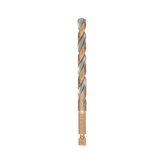 Broca de impacto Dewalt (DT20613-QZ) preta e dourada de 8,5 mm com encaixe hexagonal em aço rápido (HSS).