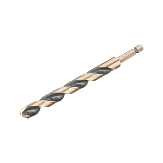 Broca de impacto Dewalt (DT20617-QZ) preta e dourada de 11 mm com encaixe hexagonal e aço rápido (HSS).