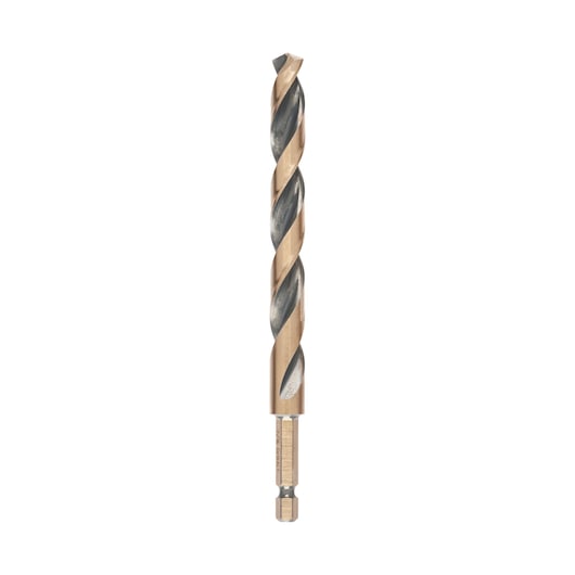Broca de impacto Dewalt (DT20617-QZ) preta e dourada de 11 mm com encaixe hexagonal e aço rápido (HSS).