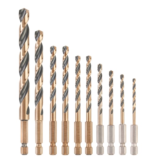 Conjunto de brocas hexagonais Dewalt (DT20620-QZ) PRETO E DOURADO (10 peças)