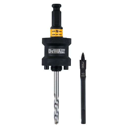 Mandril de troca rápida Dewalt (DT20631-QZ) de 32 a 210 mm com broca piloto para metal duro e madeira plana.