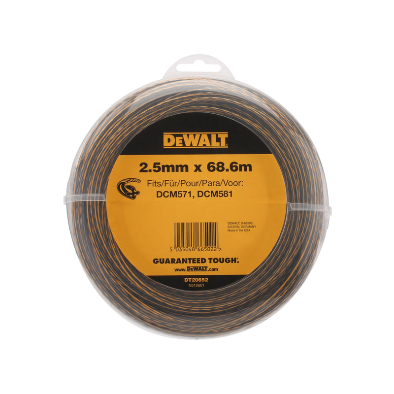 Linha de corte de linha Dewalt (DT20652-QZ) 2,5 mm x 68,6 m