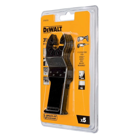 Lâmina oscilante bimetálica Fastcut para madeira Dewalt (DT20725-QZ) 43 mm x 30 mm (pacote com 5)