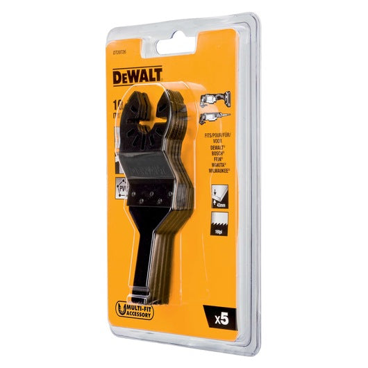 Lâmina oscilante bimetálica para detalhes em madeira Dewalt (DT20726-QZ) 10 mm x 43 mm (pacote com 5)