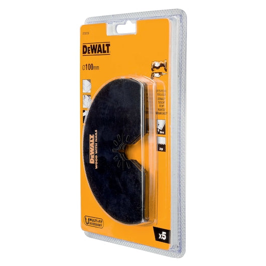 Lâmina de corte rente semicircular bimetálica oscilante de 100 mm Dewalt (DT20728-QZ) (pacote com 5)