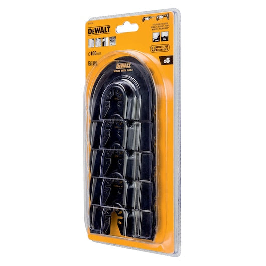 Dewalt (DT20729-QZ) Lâmina de corte rente semicircular bimetálica oscilante de 100 mm (pacote com 5)