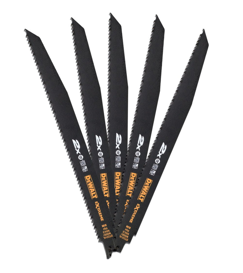 Dewalt (DT2314L-QZ) EXTREME 305 mm 6TPI Reciprocating Wood Saw Blade with Nails (5 Pk)