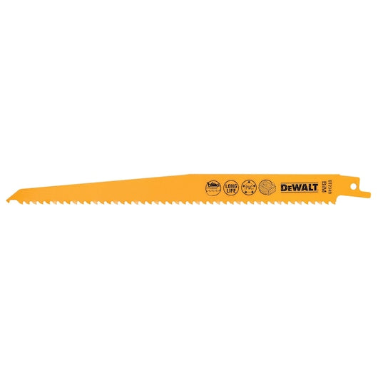 Lâmina de serra recíproca bimetálica para madeira Dewalt (DT2320-QZ) 228 mm 6 TPI (pacote com 5)